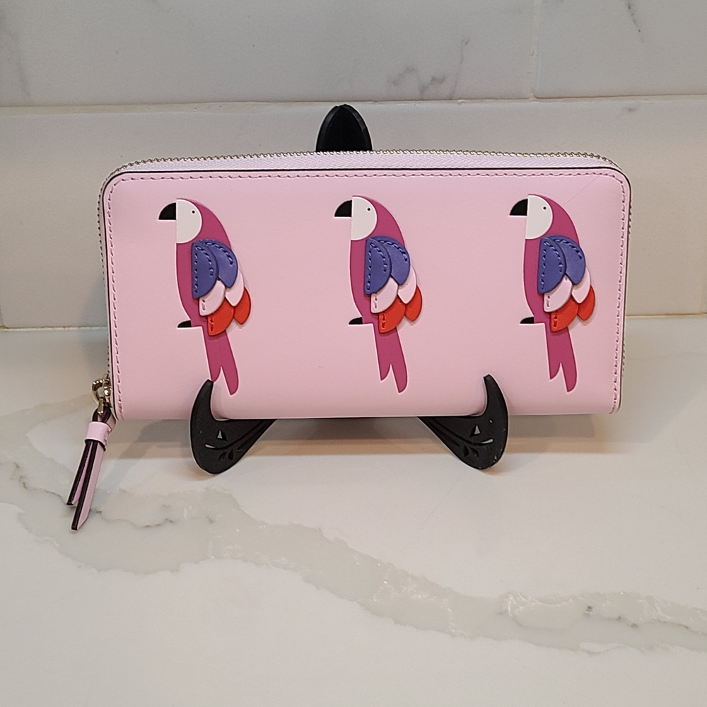 Kate Spade Party Parrots Wallet EUC